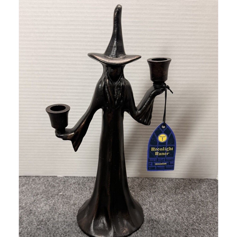 Moonlight Manor Witch Double Taper Candle Holder Halloween viral HTF PB dupe NEW